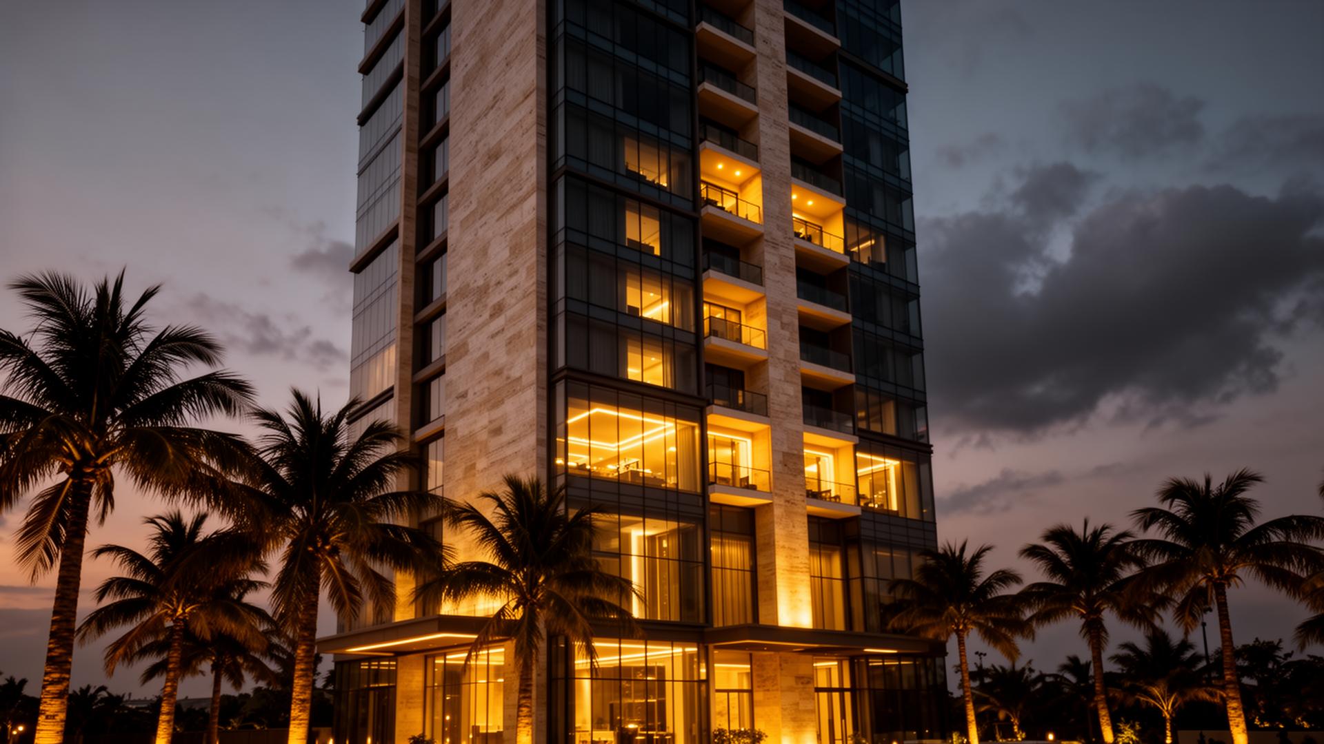 Jadeite Limited luxury residential tower in Lagos at dusk